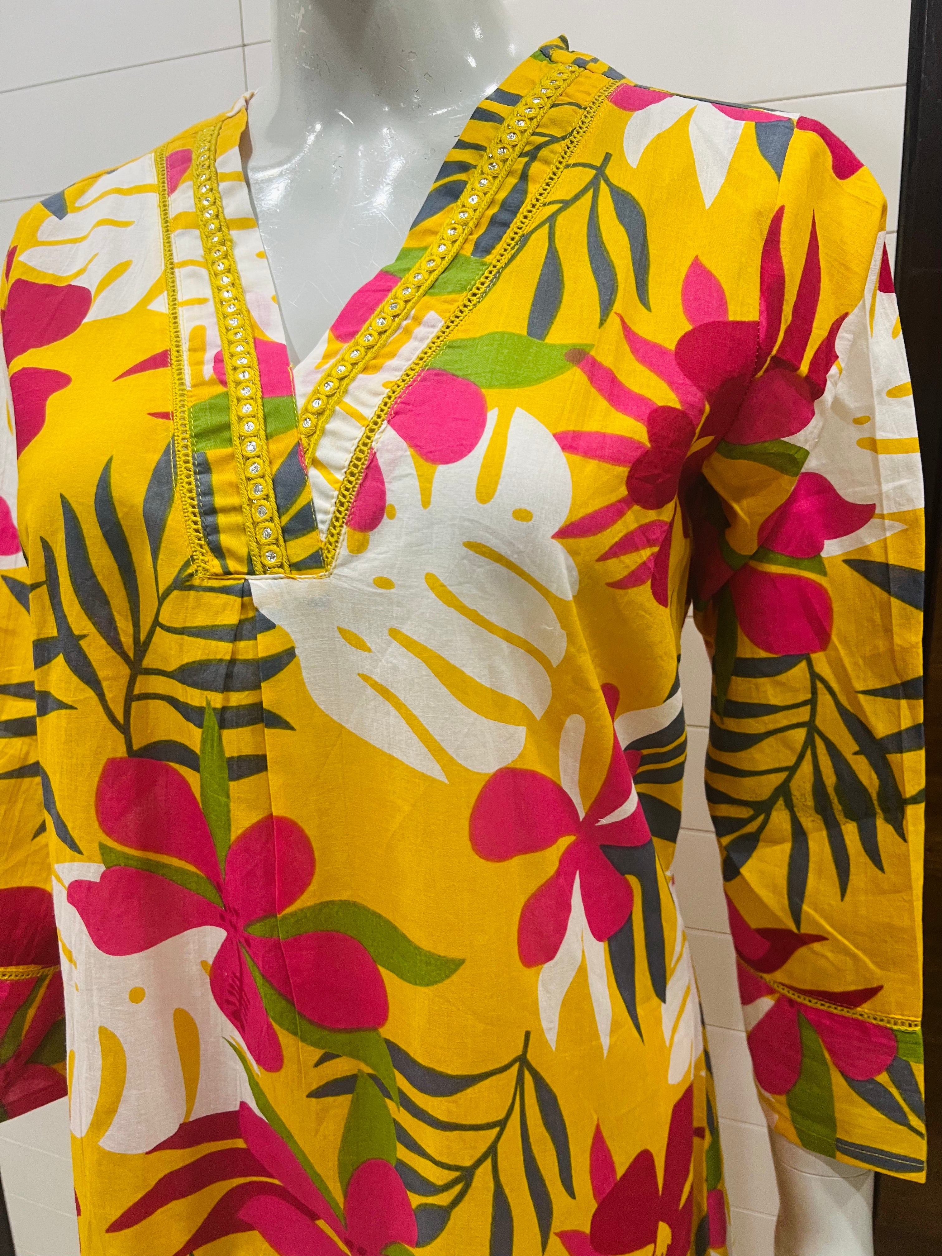 Pure Cotton Printed Cord Set With Both Sided Feeding Zipper