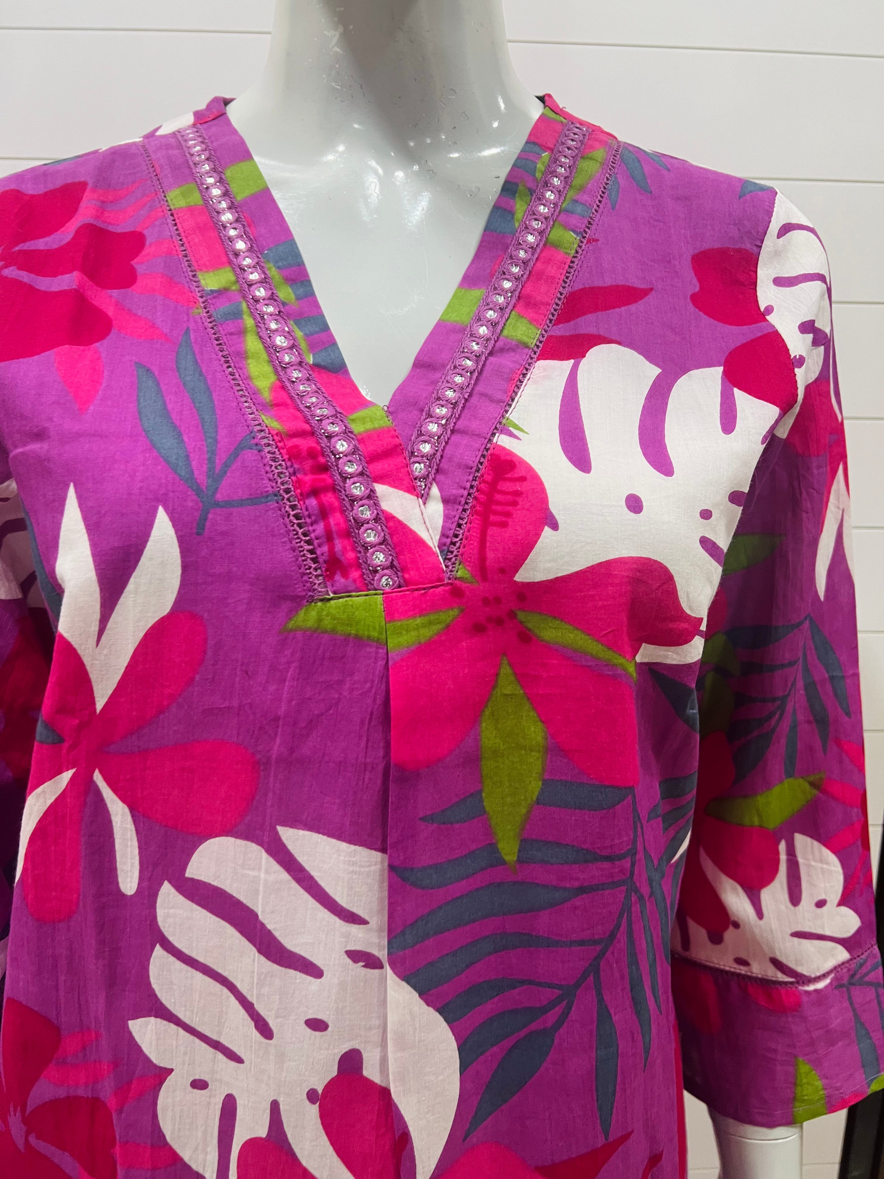 Pure Cotton Printed Cord Set With Both Sided Feeding Zipper
