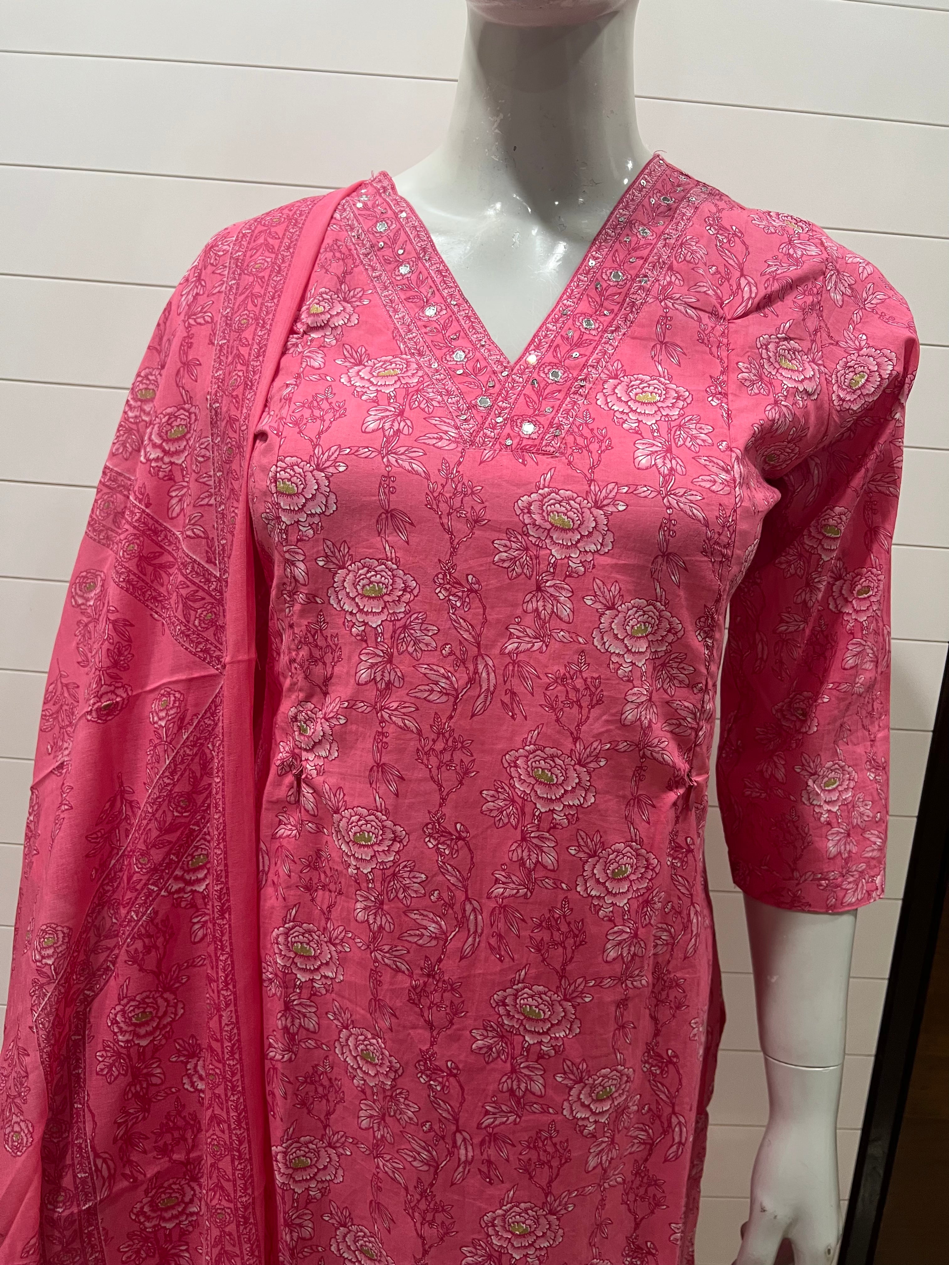 Coral Pure Cotton Feeding Suit Set