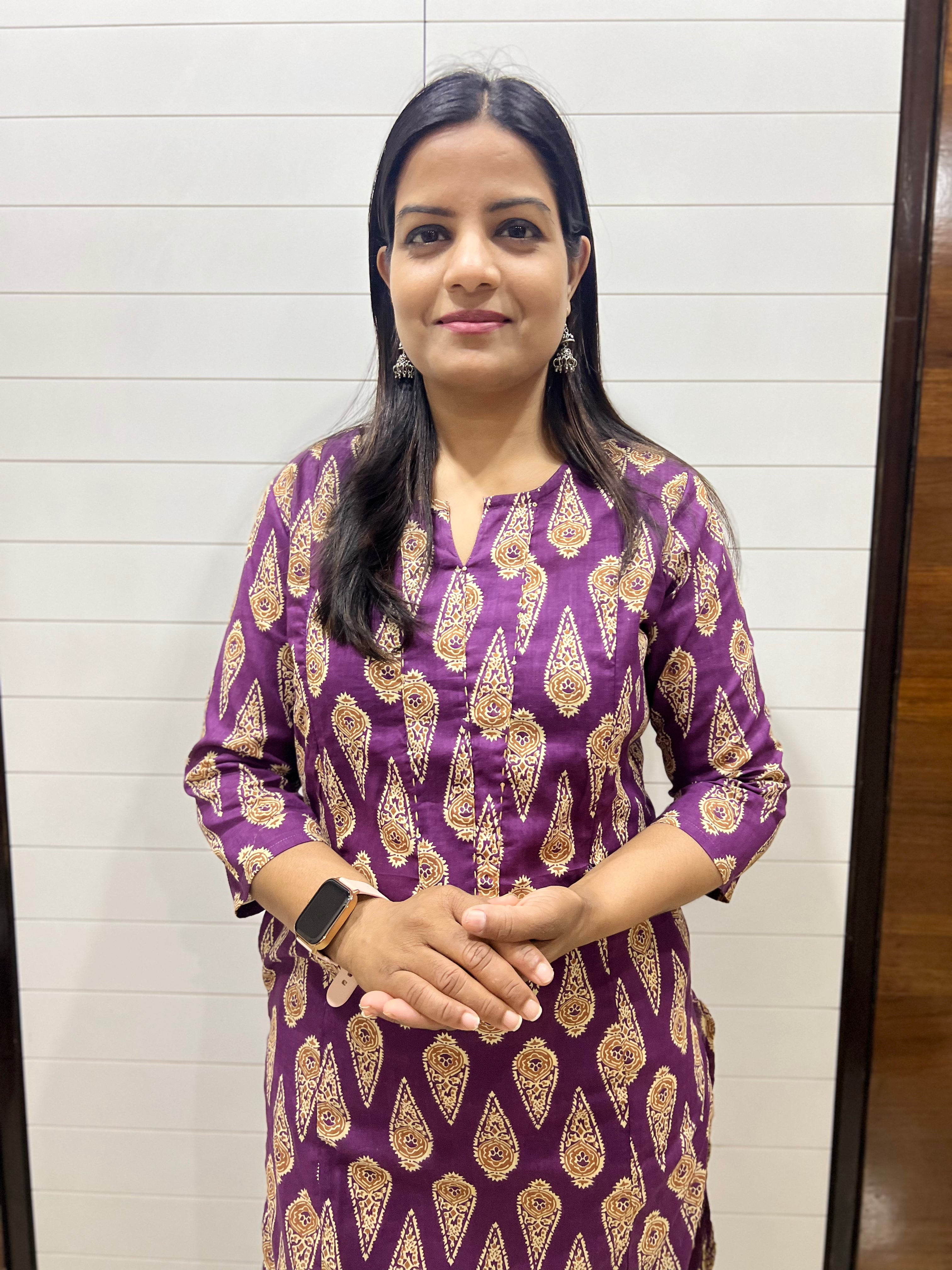 Mumzhug Wine Pure Cotton Jaipuri Print Feeding Kurta
