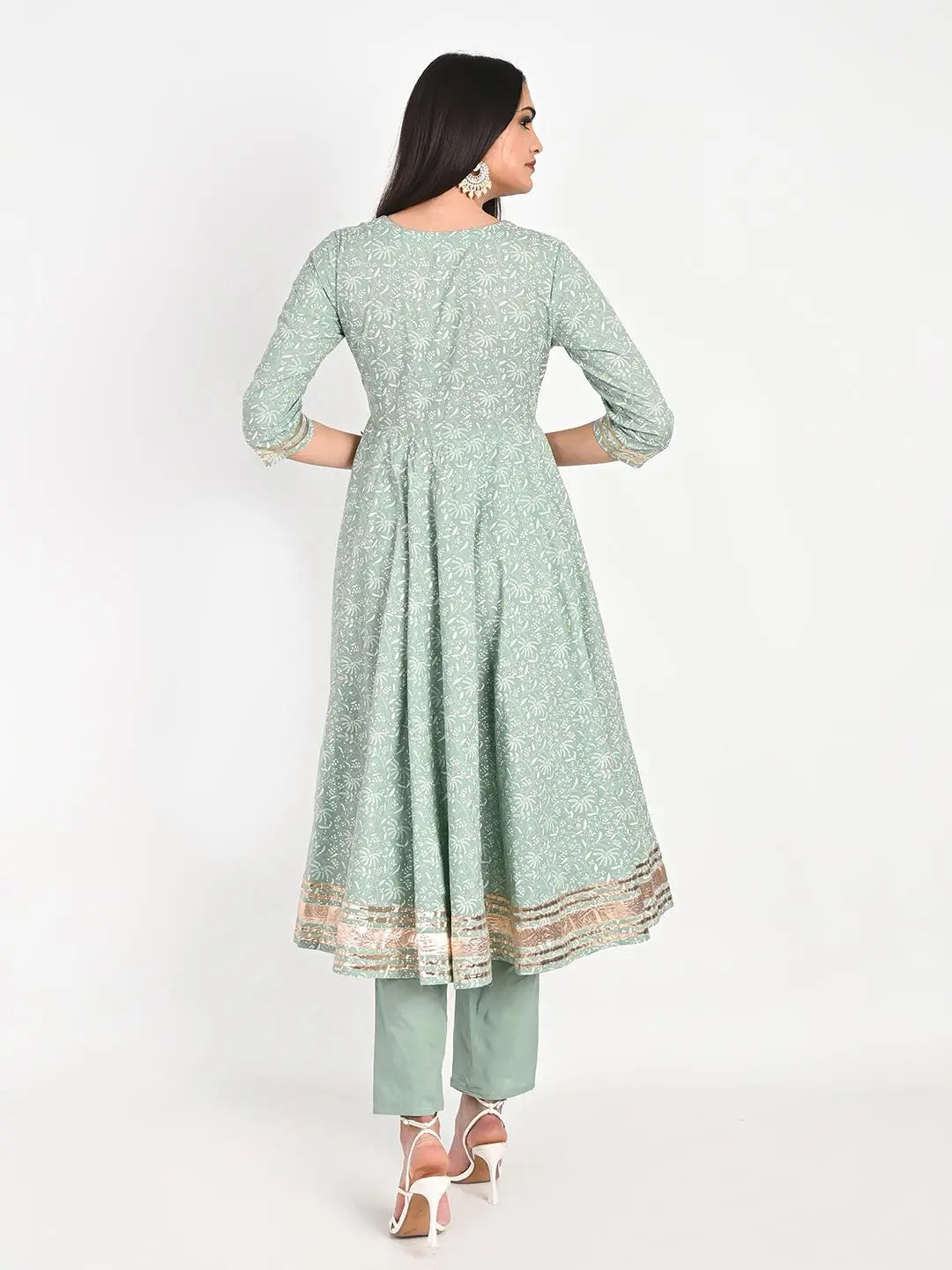 MUMZHUG Cotton Printed FLIAIRED Anarkali with Lining Attached, Pallazo and Dupatta for Feeding and Maternity Purpose. mumzhug