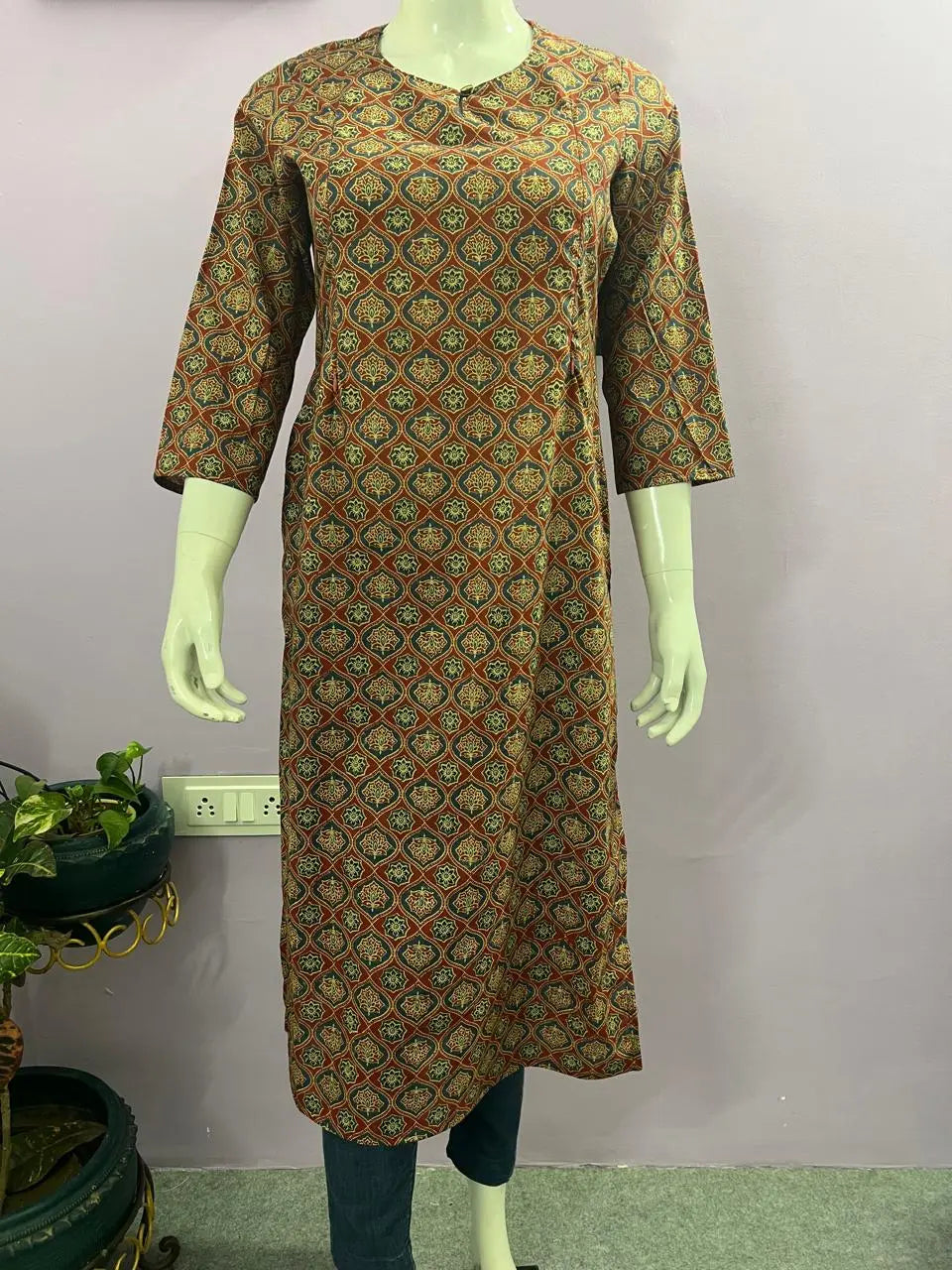 PURE COTTON PRINTED FEEDING KURTA WITH SIDE POCKET - mumzhug