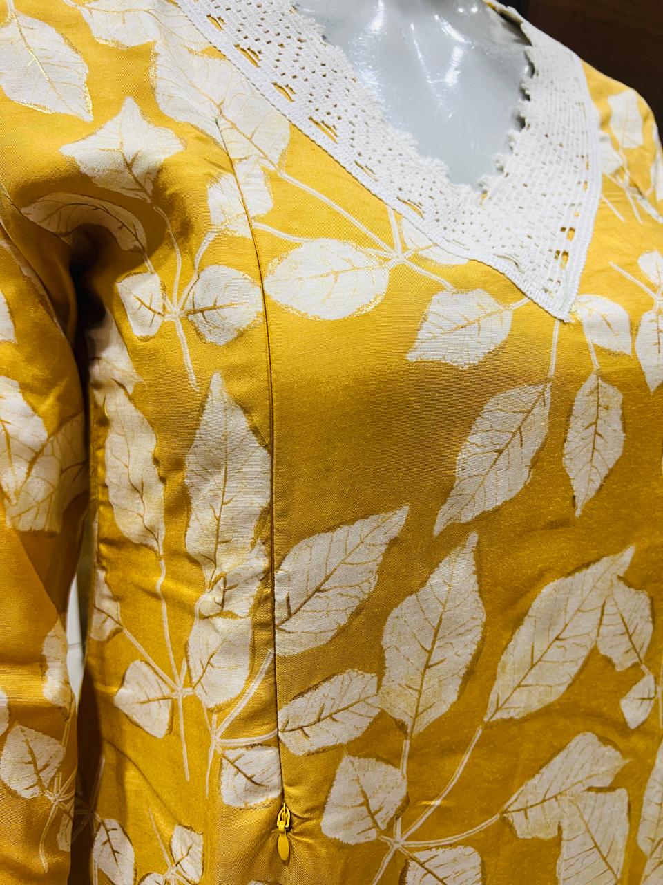Maslin Cotton Cord Set With Feeding Zipper Embedded With Lace