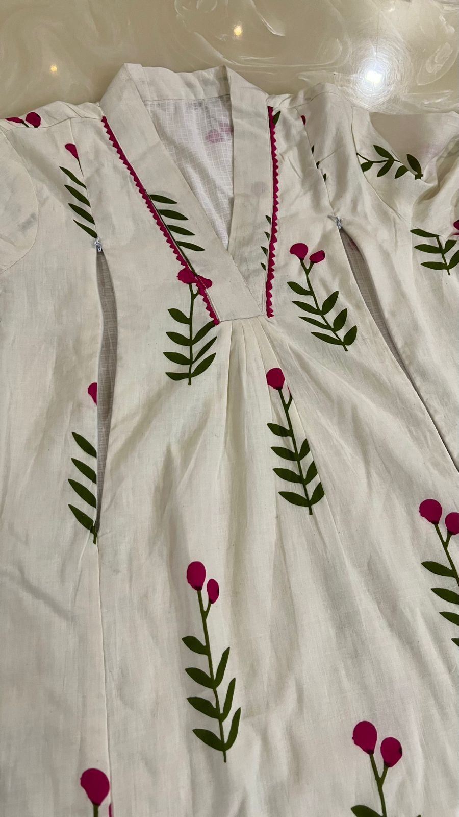 #Ready to ship. Mumzhug pure cotton feeding kurta set with attached lining
