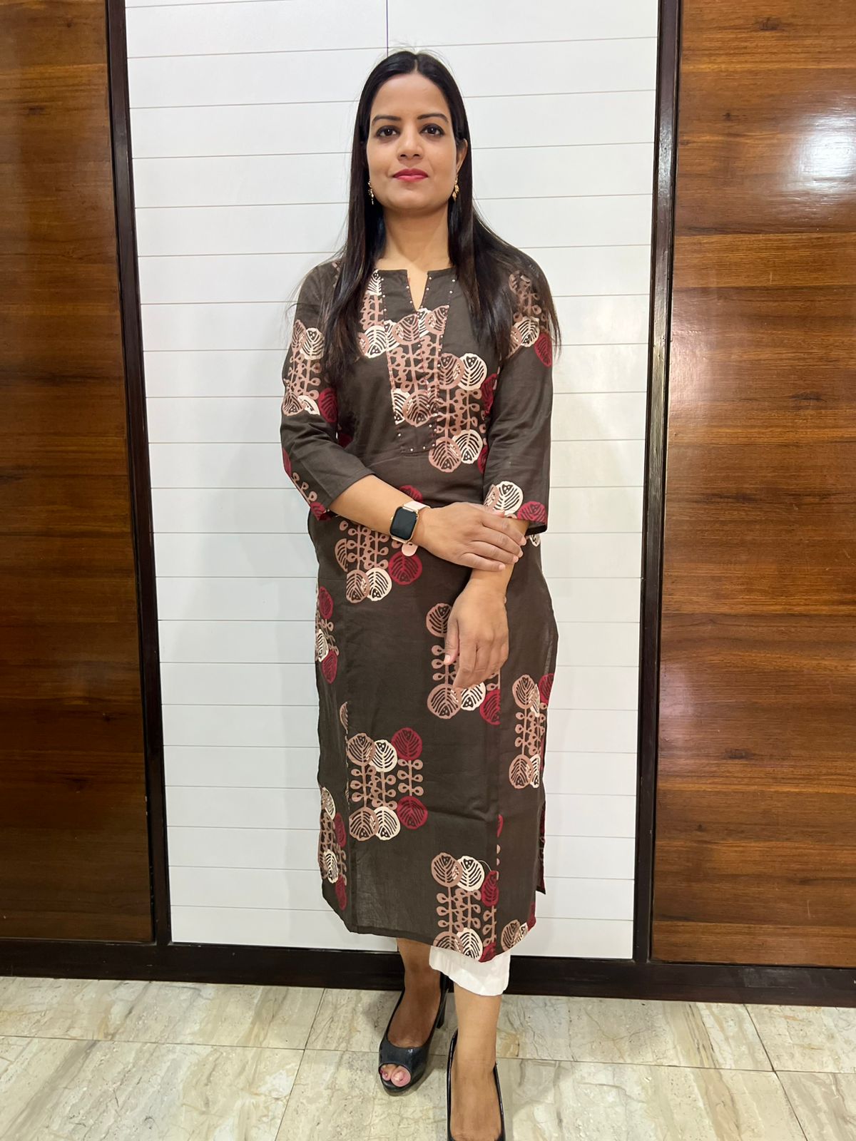 Mumzhug Japuri Cotton Printed Feeding Kurta with Side Pocket