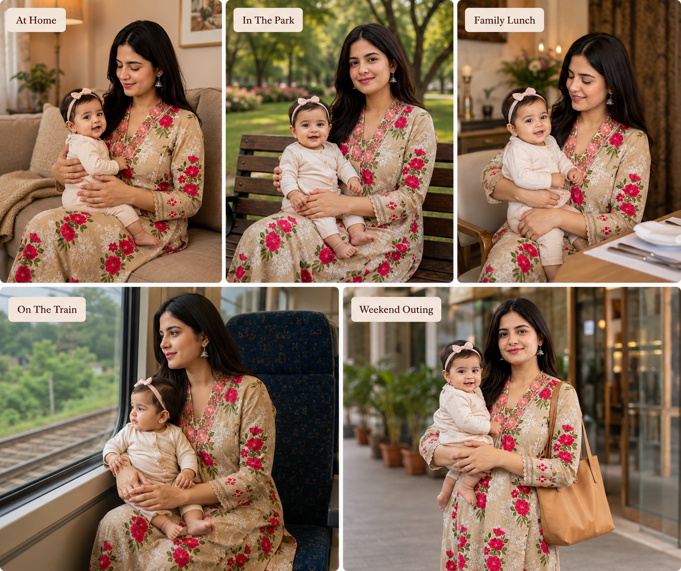 Beige Jaipuri Print Cotton Maternity & Feeding Kurta Pant Set with Dupatta – Mumzhug Ethnic Wear