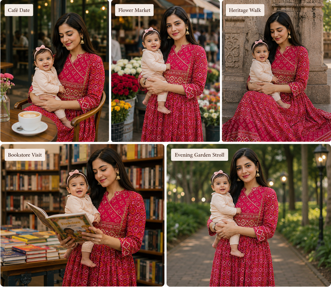 Mumzhug Rani Blossom Fuchsia Pure Cotton Jaipuri Print Embroidered Feeding & Maternity Anarkali Set